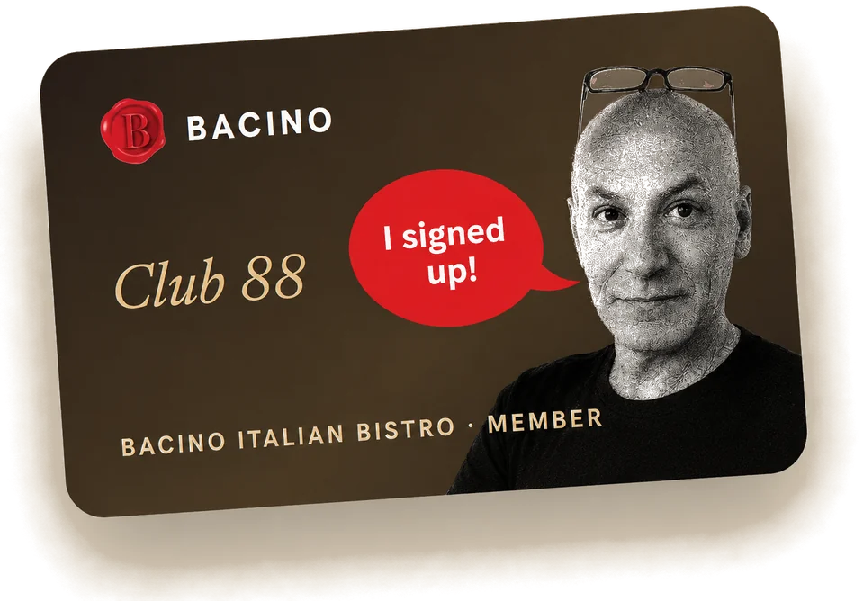 Bacino Club 88 membership card
